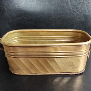 Vintage shabby brass planter for your creative projects - brass storage basket - Fruit bowl or brass jar for small items