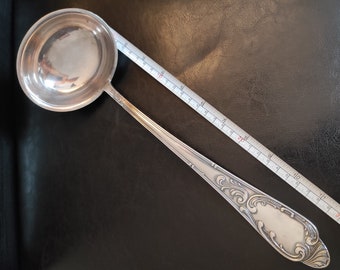 Very large vintage silver plated ladle