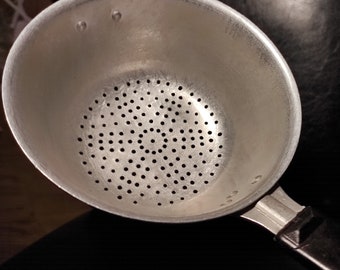 Vintage colander - mid-century Germany - vintage decor for kitchen, farmhouse or photo props - aluminum kitchen colander - Vintage strainer