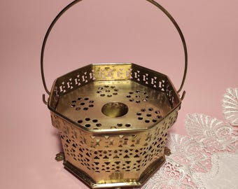 Vintage Brass Teapot warmer / Tabletop tea warmer / Coffee pot warmer