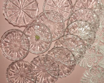 Coasters Set / 12 Vintage German Lead Crystal Coasters from the Mid-20th Century for Collection, Decor, Serving, Bar or Restaurant