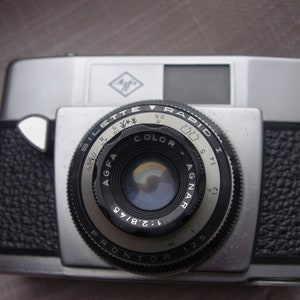 Vintage film camera 35 mm Agfa 50x - with case - German photo camera Agfa with top viewfinder - SILETTE RAPID