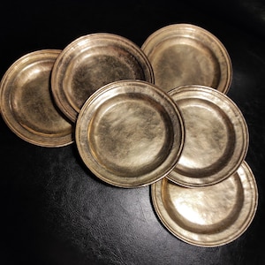 6er Set Vintage Massivem Messing Untersetzer für Sammlung, Vintage Tischdekoration und Dekor von Küche, Bar, Restaurant