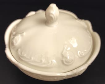 Rosenthal German Porzellan Vintage weiße Konfektdose mit Deckel/Rosenthal Porzellan Dose mit Deckel zur Aufbewahrung von Süßigkeiten, Schmuck oder Schmuckstücke