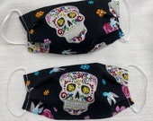 Sugar Skull Face Mask for Adults - Dia De Los Muertos - La Catrina - Calavera - Day of the Dead