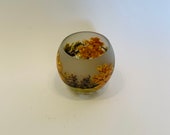 A lovely vintage hand painted autumn cameo glass vase