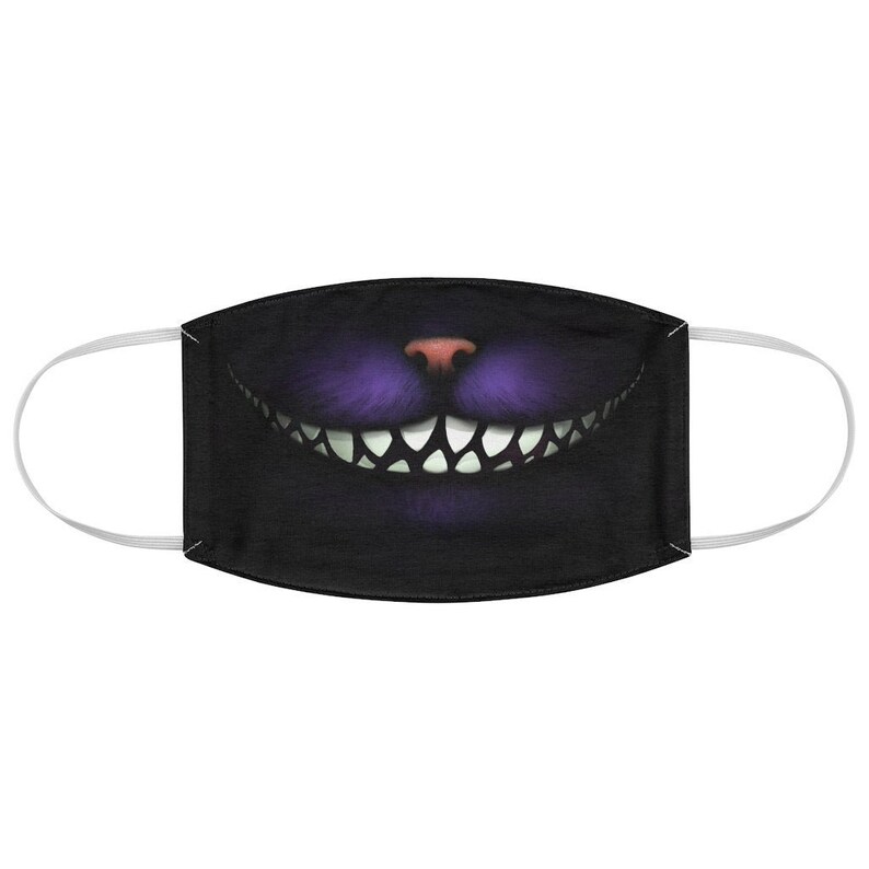 Cheshire cat Fabric Face Mask v2 // Wonderland mask // Etsy