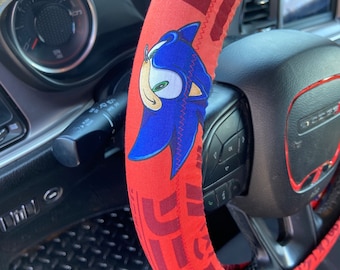 SONIC The Hedgehog Steering Wheel Cover / Sonic “Gotta Go Fast” Auto Accessories and Gifts