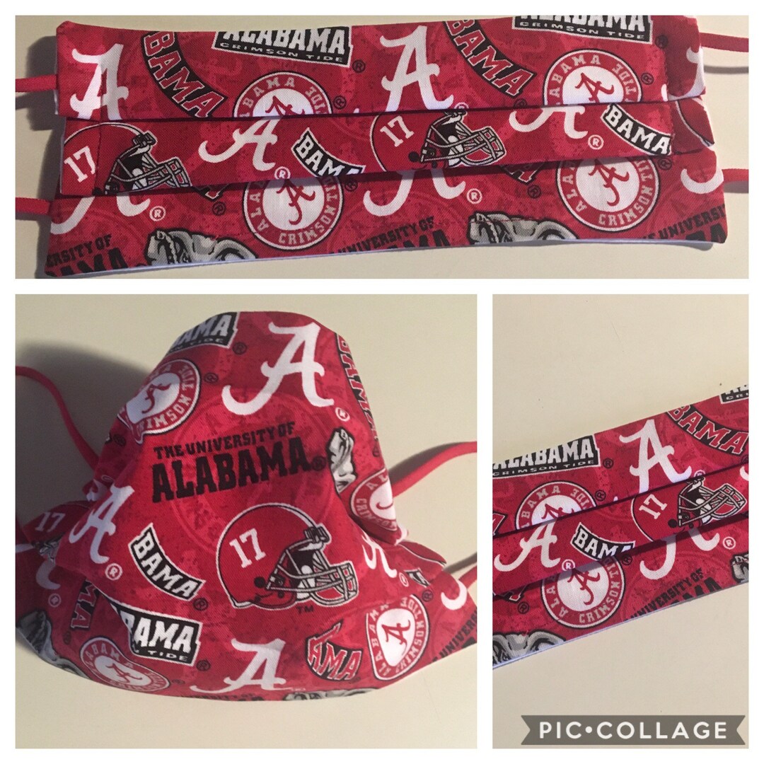 ALABAMA FOOTBALL Face Mask / 2 Styles Available 3 Layers Etsy