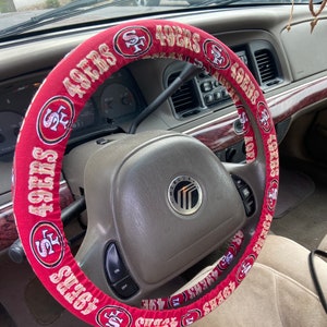 49’ers Steering Wheel Cover / NFL San Francisco 49’ers Auto Accessories / 49ers Mens Gifts