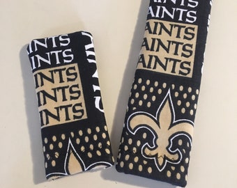 SAINTS 2 PIECE SET Pan Handle Covers / 2 sizes available.  You pick what you need!