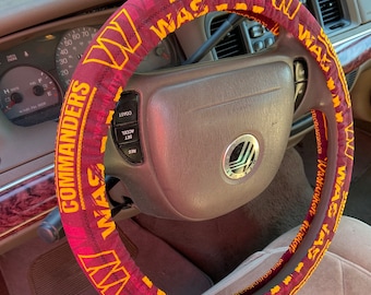 WASHINGTON COMMANDERS Steering Wheel Cover / Washington NFL Football Auto Accessories and Gifts