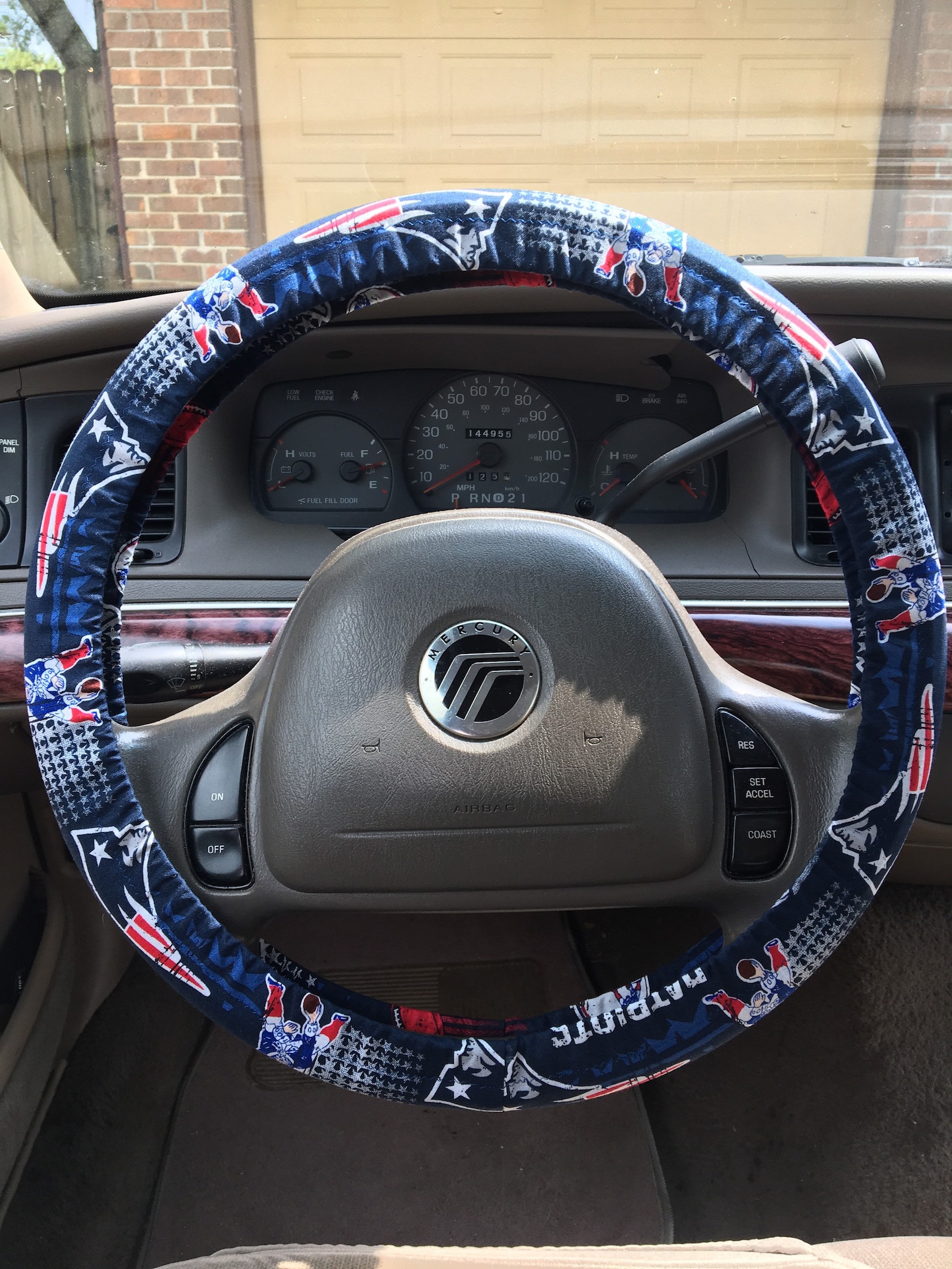 new england patriots steering wheel cover