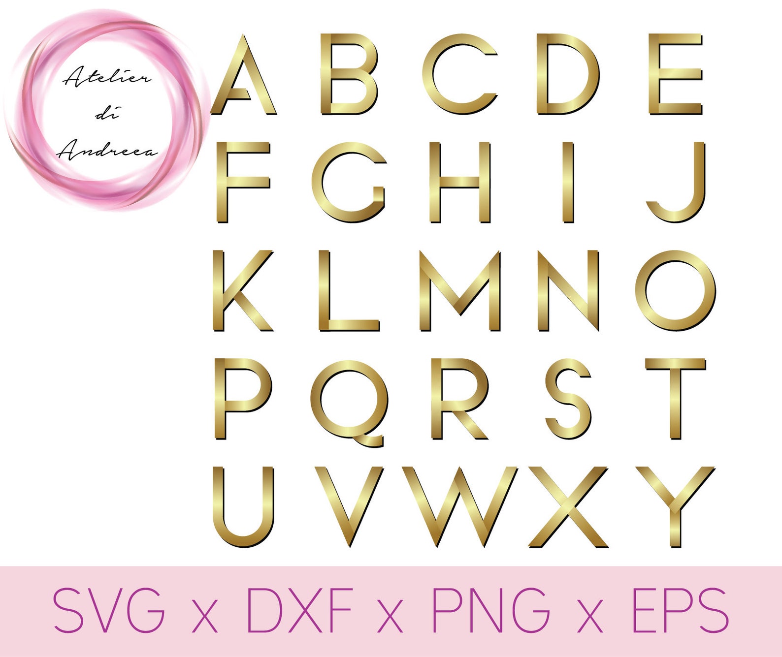 GOLD FOIL LETTERS Gold foil alphabet clipart gold letters | Etsy