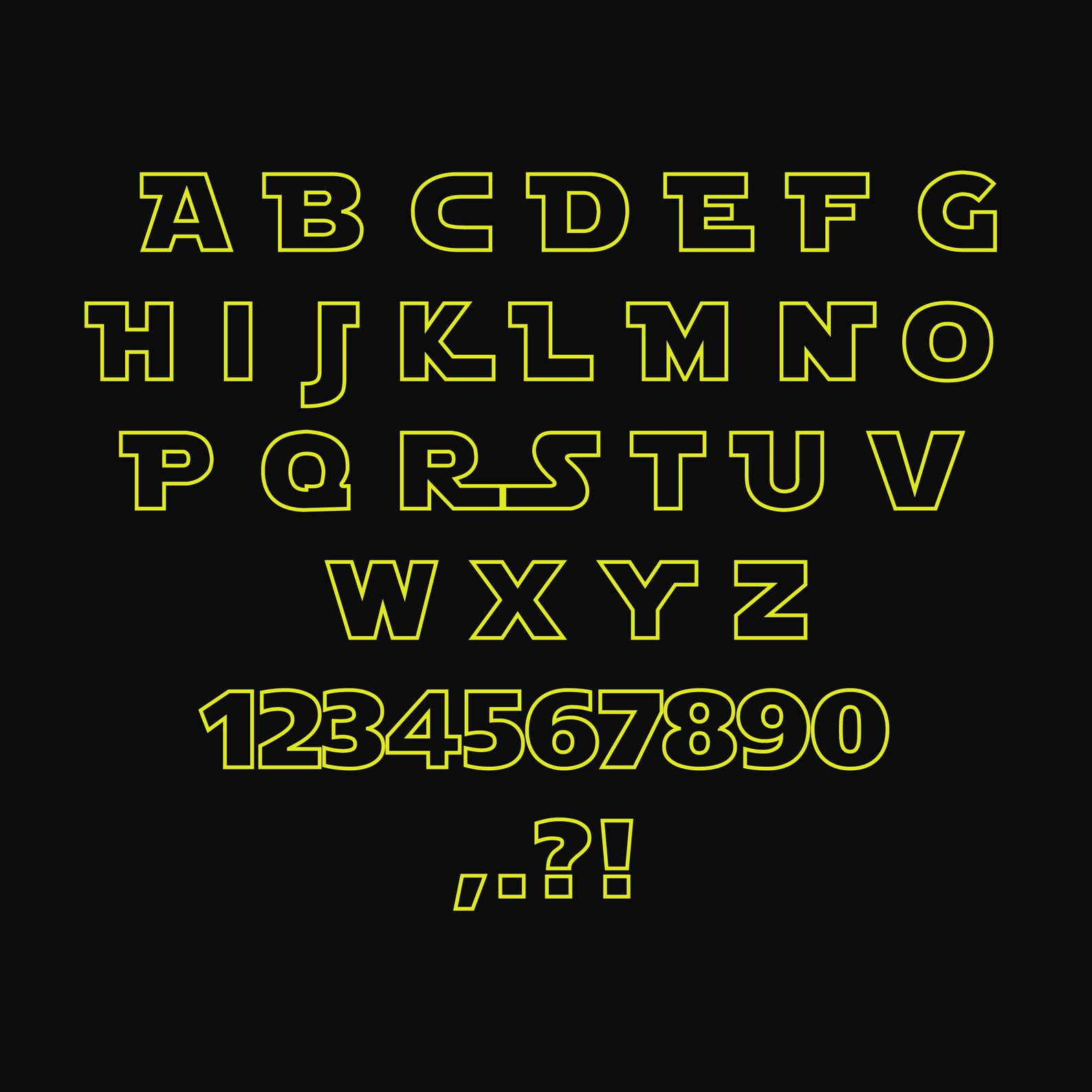 Printable Star Wars Font