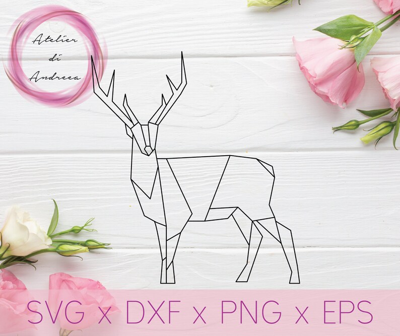 Deer Buck rack Polygonal Minimalist Vector Clip Art svg Design Etsy