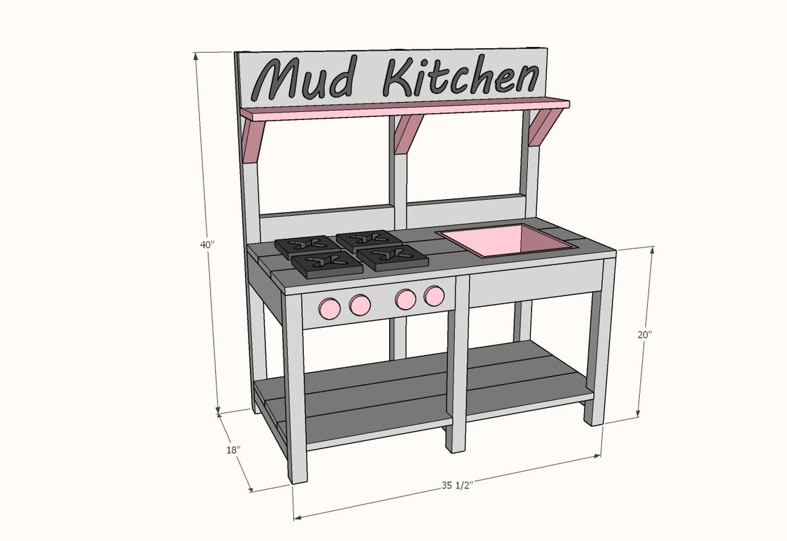 DIY Mud Kitchen Plans Etsy
