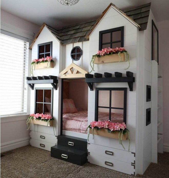 DIY House Bunk Bed Plan Etsy
