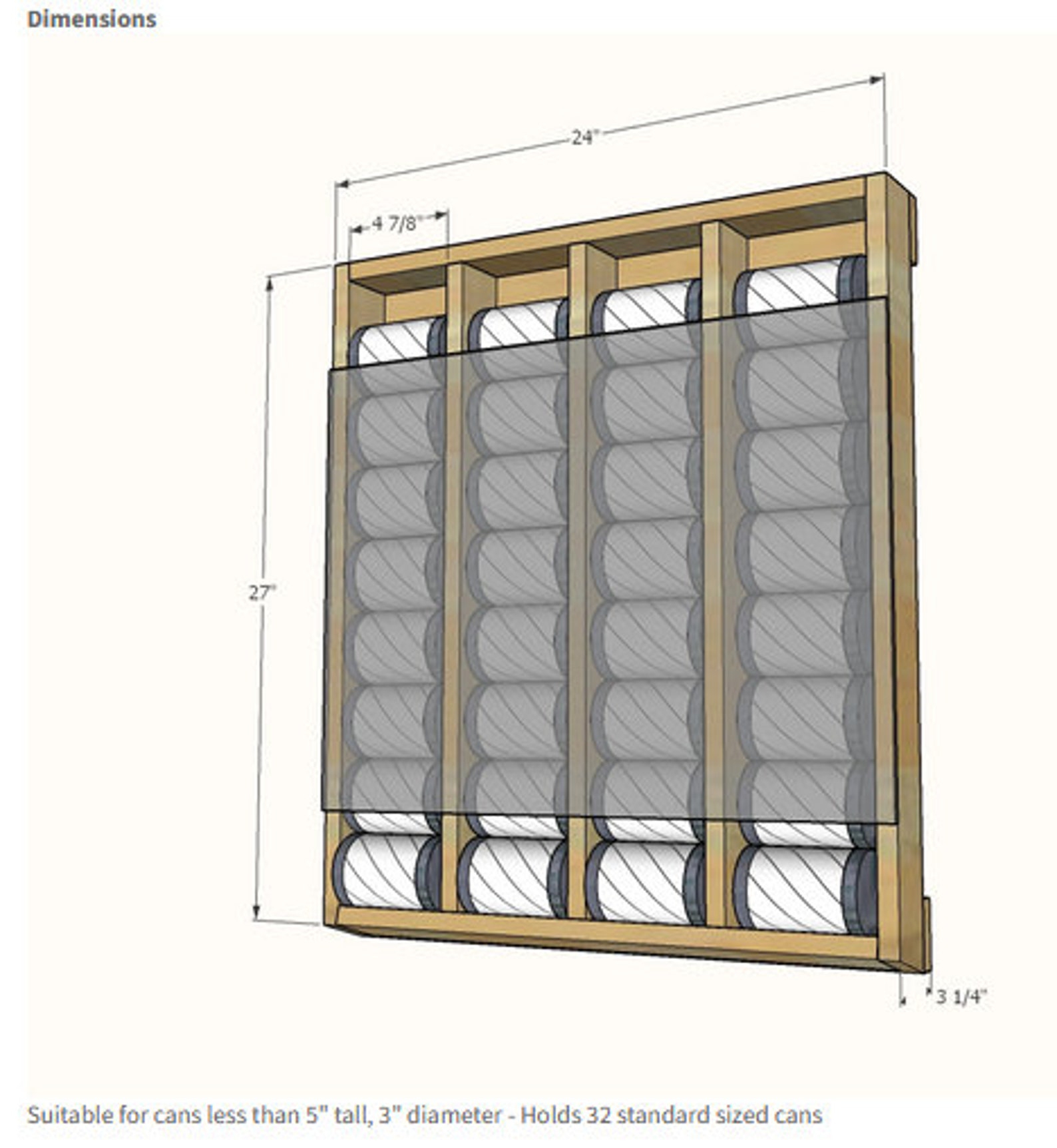 DIY Wall Mounted Can Organizer Do It at Home Pdf Etsy
