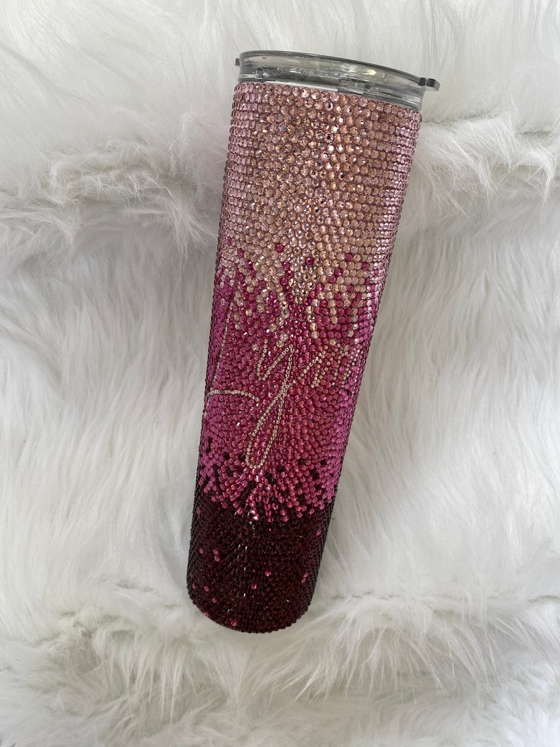 Custom 35 oz Ombrè Rhinestone Tumbler Bling Tumbler Etsy