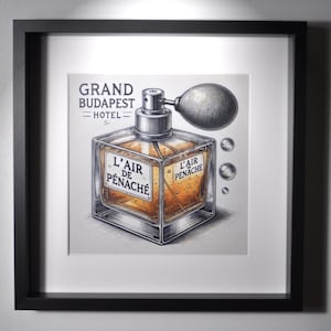 Impressão artística do Grand Budapest Hotel | M. Gustave & L’Air de Panache | Pôster do filme Wes Anderson | Presente clássico cult para fãs. pôster de filme cult |