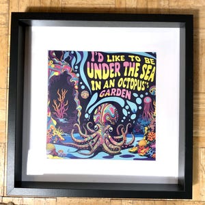 The Beatles Art Print | Octopus’s Garden Inspired | Fab Four Wall Decor | Abbey Road Psychedelic Gift | 60s Liverpool Art. Beatle Mania.