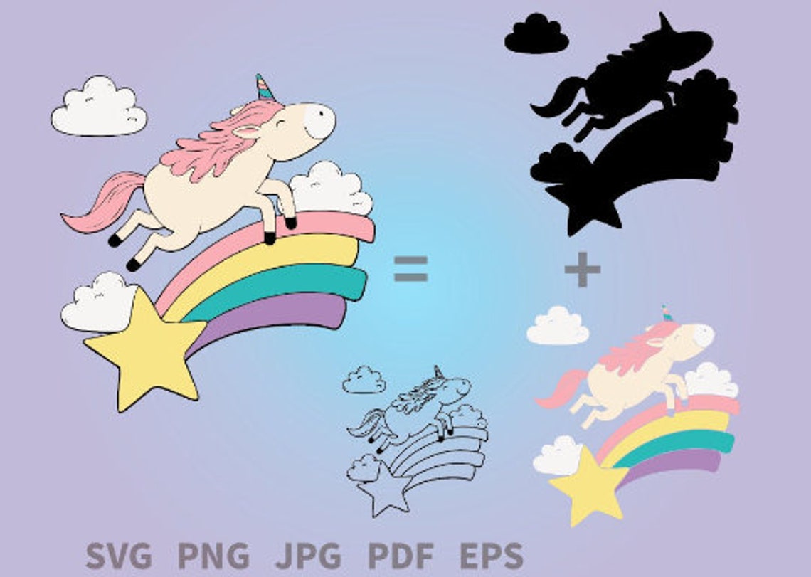 Set of Layered Unicorn svg Unicorn files for cricut | Etsy