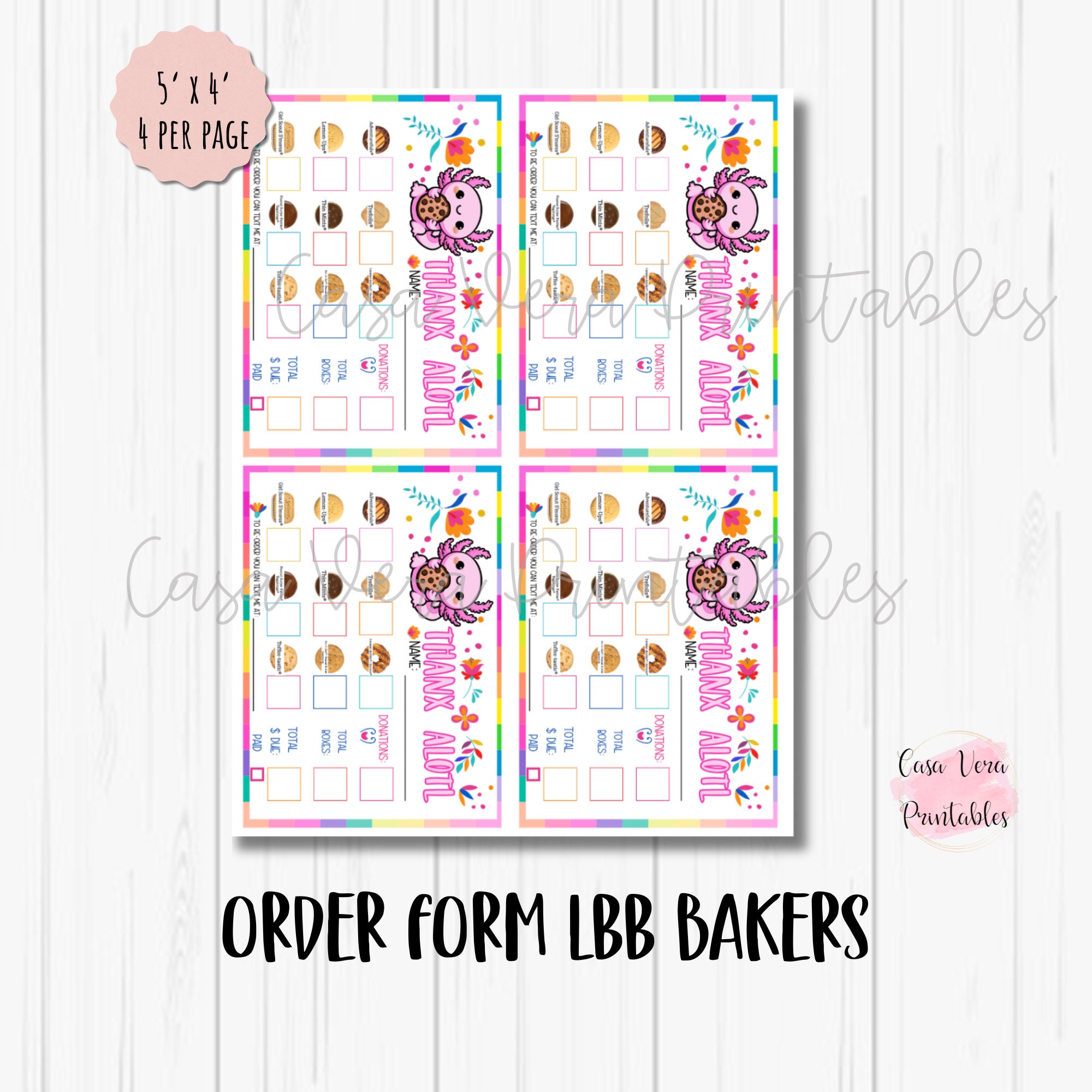 LBB Girl Scout Cookie Order Thank You Printable Little Brownie Cookies ...