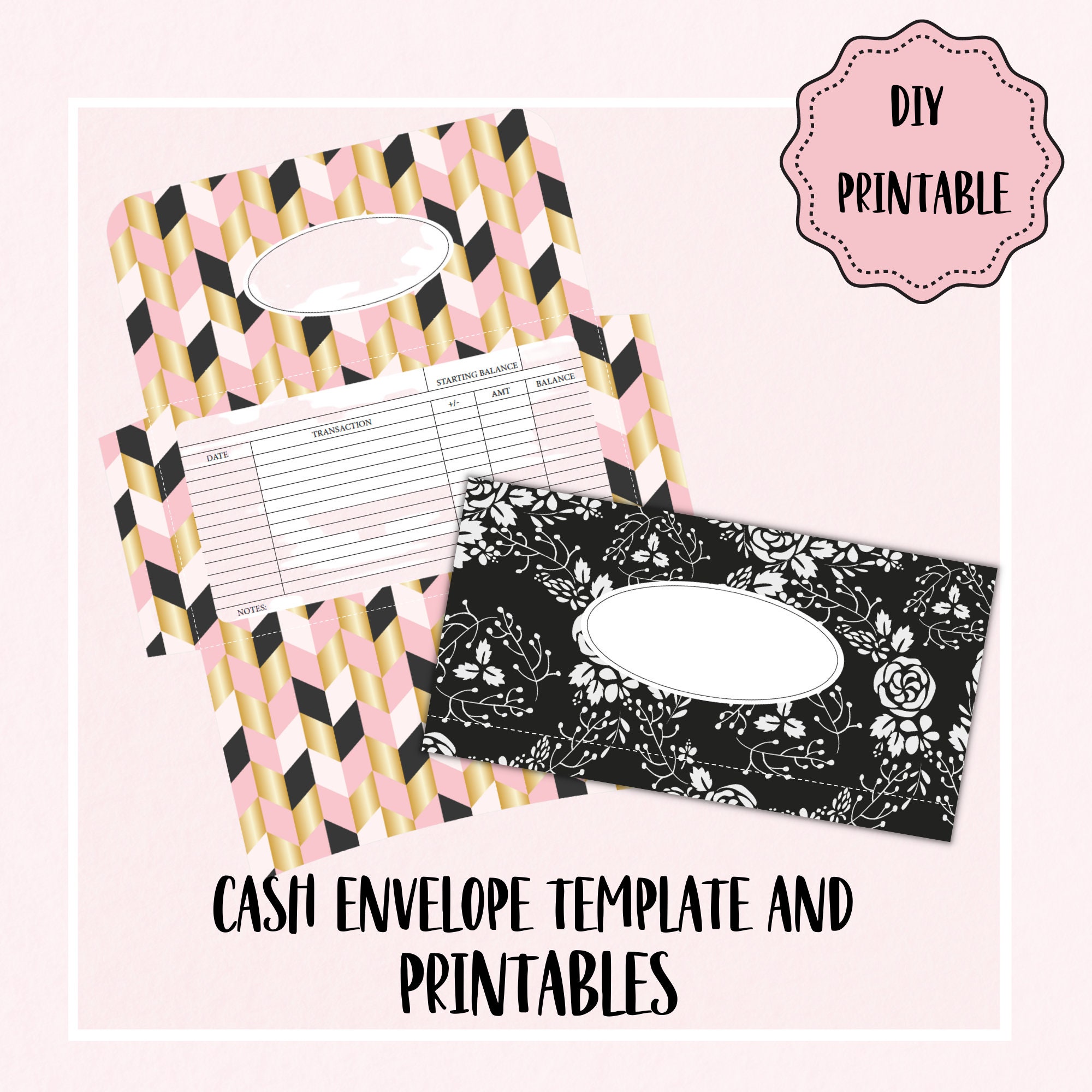 Cash Envelope Template/ Printable Cash Envelope/ 12 Printable Cash ...