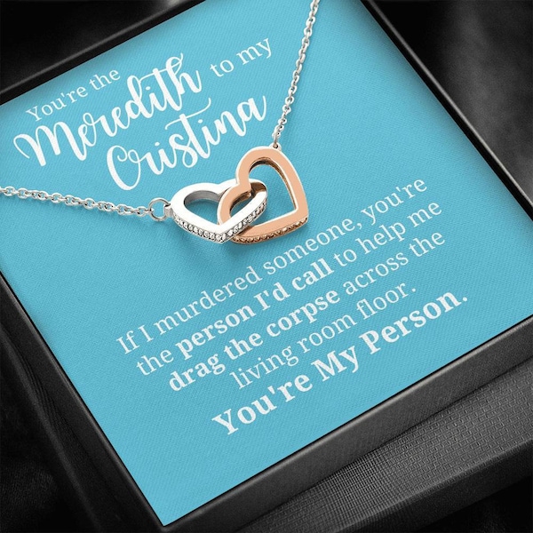 Greys Anatomy Gifts, You're My Person, Meredith and Cristina, My Person Necklace, Greys Anatomy Jewelry, Best Friend Gift