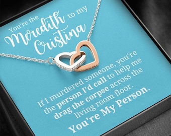 Meredith To My Cristina, Greys Anatomy Necklace You're My Person, Christina Meredith Pendant