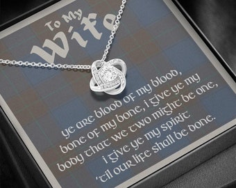 Celtic Love Knot Pendant Necklace, Gift For Wife, Anniversary Jewelry, Birthday Gift for Wife, Celtic Wedding Vows, Outlander Gift