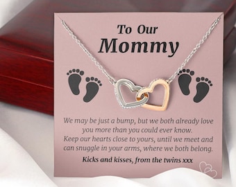 personalized gold mom of twins jewelry personalized gold mom necklace twin baby name jewelry Twin mom necklace push present for twins