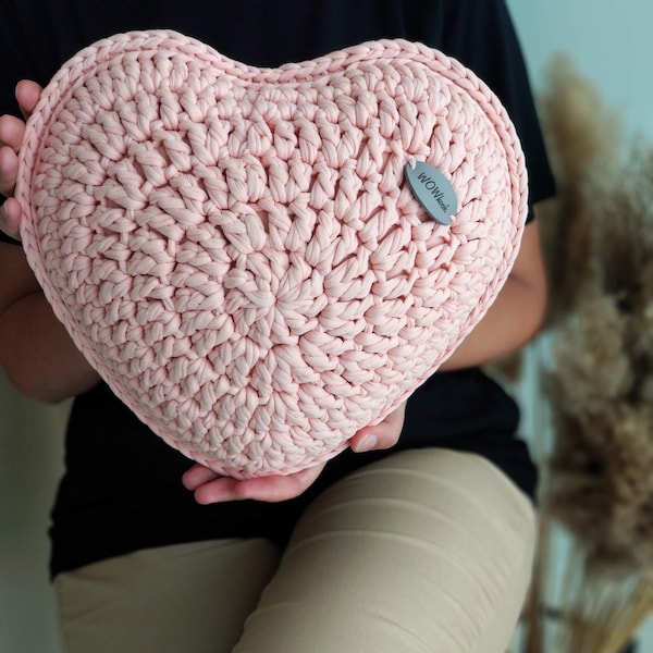 Crochet Heart Pillow Etsy