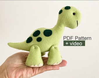 PDF Pattern + Video How To Sew Felt Dinosaur