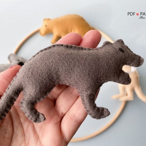 Australian Animal Sewing PDF Patterns, Aussie Animal Felt, Kangaroo Koala Wombat Tasmanian Devil Emu, Digital Pattern, Instant DownloadFelt image 4