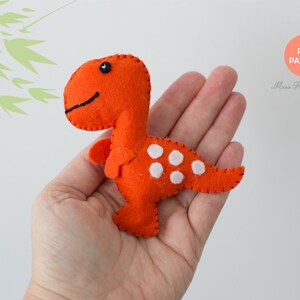 Dinosaur Felt Animals PDF pattern download, Plush Sewing Pattern for Ornaments, Baby Mobile, Cute dinosaur toy sewing tutorial image 5