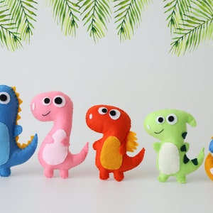 Felt pattern dinosaur PDF, Pattern dinosaur felt Sewing, Cute dinosaur ornament, DIY dinosaur sewing image 1