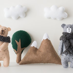 Felt Bear PDF Pattern, Woodland Plush Sewing Garland, Bear Baby Mobile, Cute Bear Toy Sewing Tutorial image 8