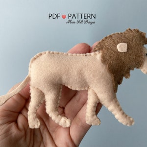 Jungle Animal Sewing PDF Patterns, Safari Animal Felt, Giraffe Elephant Rhino Lion,Baby Mobile, Digital Pattern, Instant Download image 5