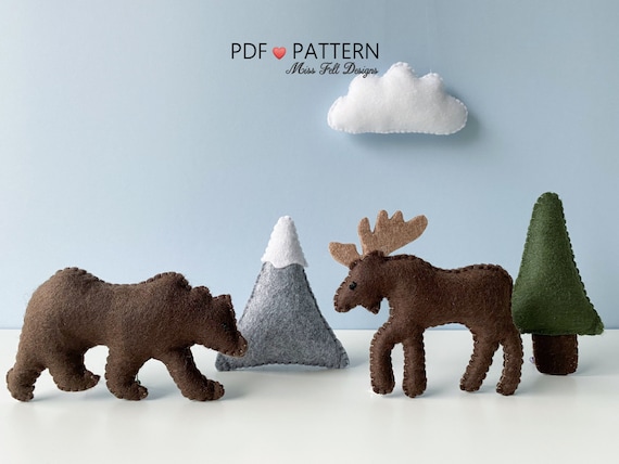 Woodland PDF Felt Sewing Pattern PDF Download Baby Mobile | Etsy