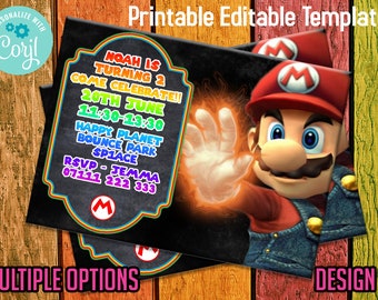 Mario Invitations Etsy Mario Invitations Etsy