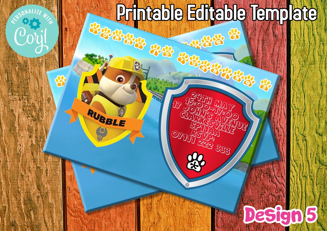 Paw Patrol Geburtstag Party Einladung Vorlage Fügen Sie Ihre | Etsy