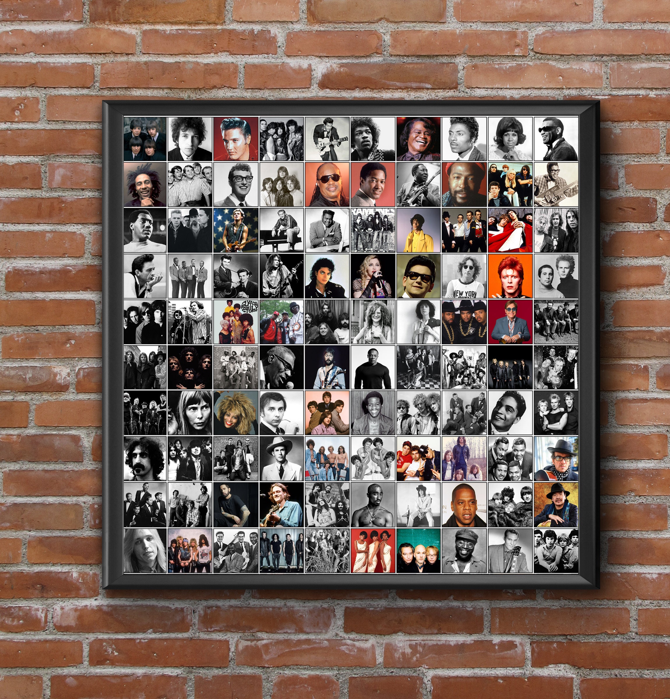 100 Greatest Artists of All Time Poster As Ranked by Rolling Etsy