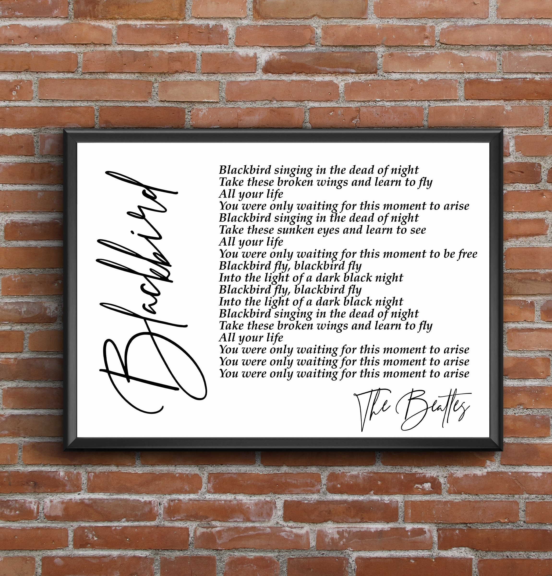 John Lennon Working Class Hero Full Song Lyrics Poster Etsy
