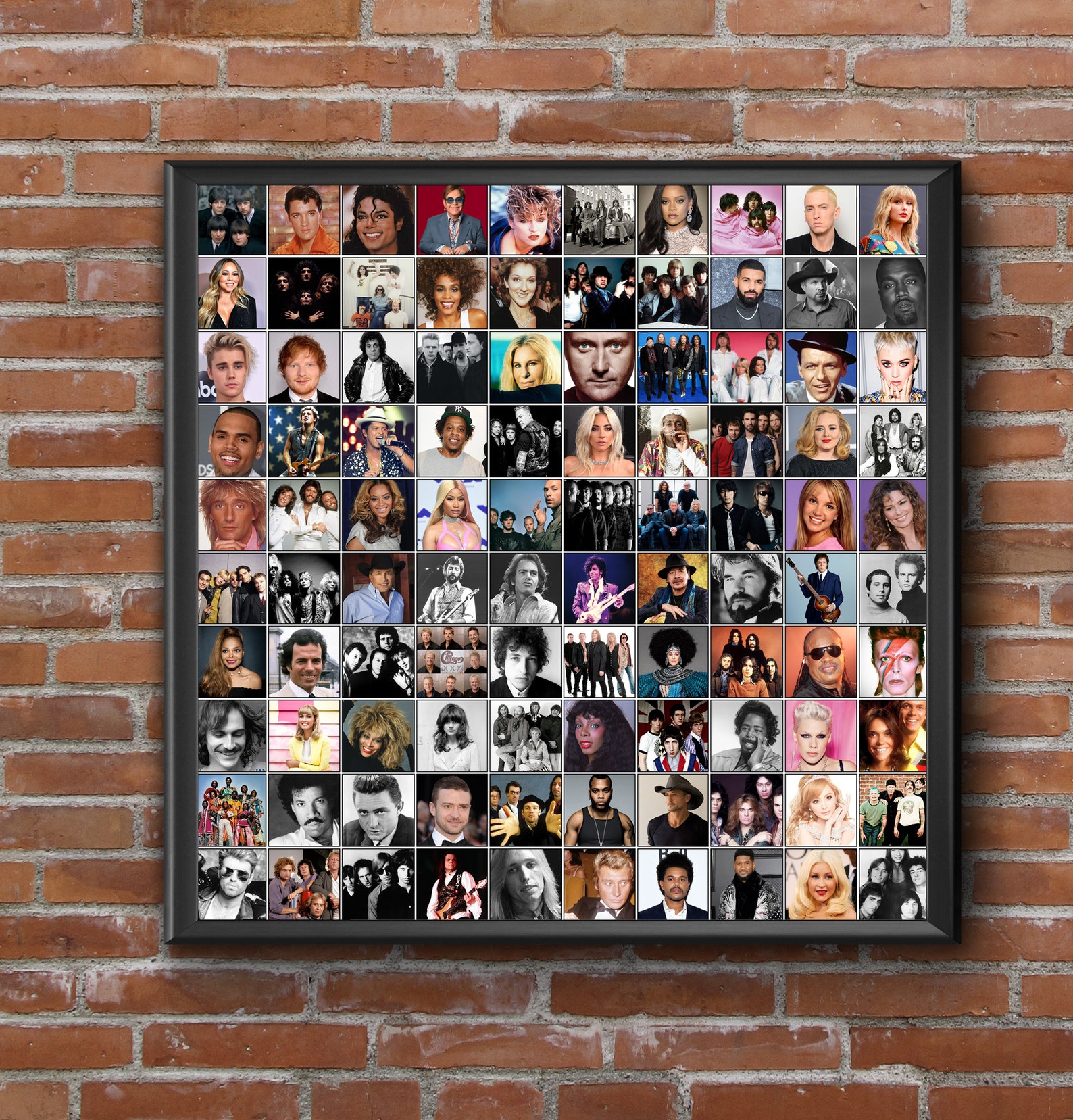 100 Best Selling Artists of All Time Poster Print