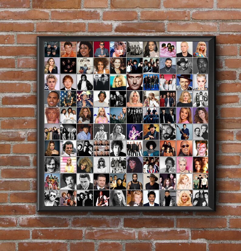 100 Best Selling Artists of All Time Poster Print Worldwide Etsy
