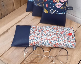 Etui à lunettes en coton imprimé, idée cadeau fêtes des mères, anniversaire, cadeau de noël