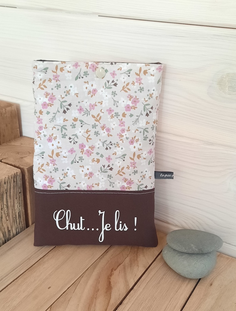 Pochette à livre de poche en coton imprimé, étui à livre, idée cadeau Noël, maîtresse... 3