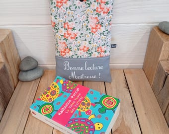 Personalized Book Cover • Teacher/Teaching Assistant Gift • Cotton Book Protector with Name/Message • Reading Accessory • Original Gift